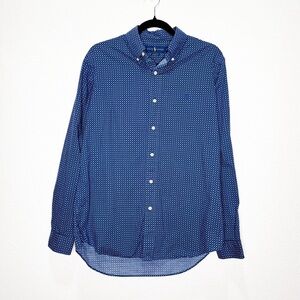 Ralph Lauren Classic Fit Pony Pattern Button Down Dress Shirt Preppy Office